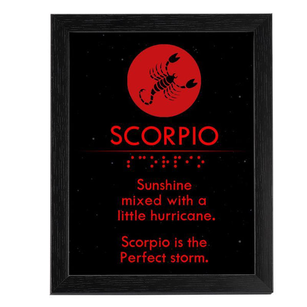 Zodiac Signs Table-Top Frame with Braille Alphabet