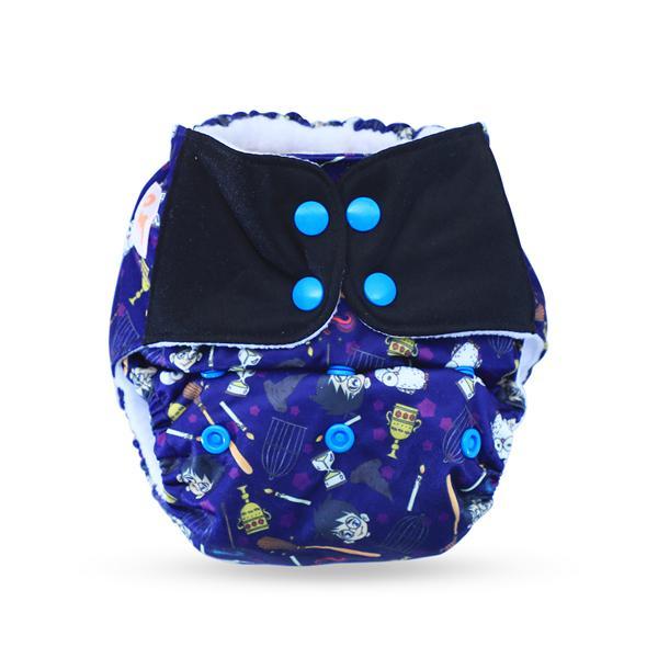 All-in-OneReusable Cloth Diaper with 2 Organic Cotton Dry Feel Soakers [Day & Night Use] - Mischief Managed