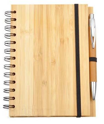 Natural Bamboo Notepad with Pen (75 pages)