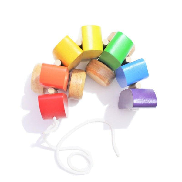 Wooden Rainbow Fish Push and Pull Toy - 100% Safe, Natural & Eco-friendly