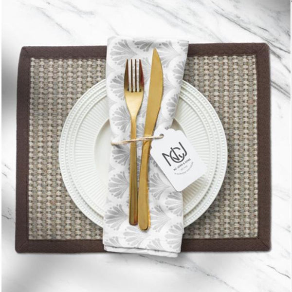 Natural Sisal Fibre Table Mats - Panama Brown DC290 (Pack of 6)