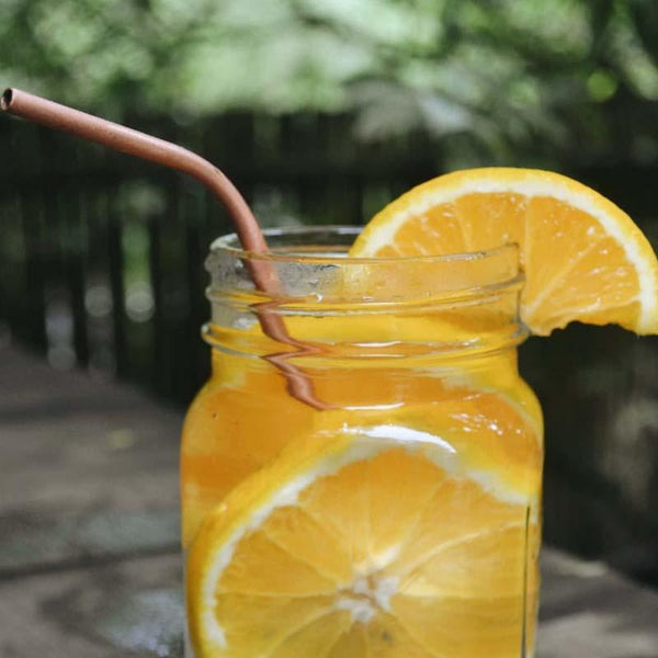 Reusable Copper Straw Angled