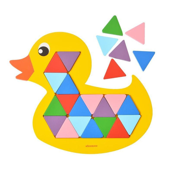 Wooden Quack-a-Duck 36-Piece Mosaic Puzzle - 100% Safe, Natural & Eco-friendly