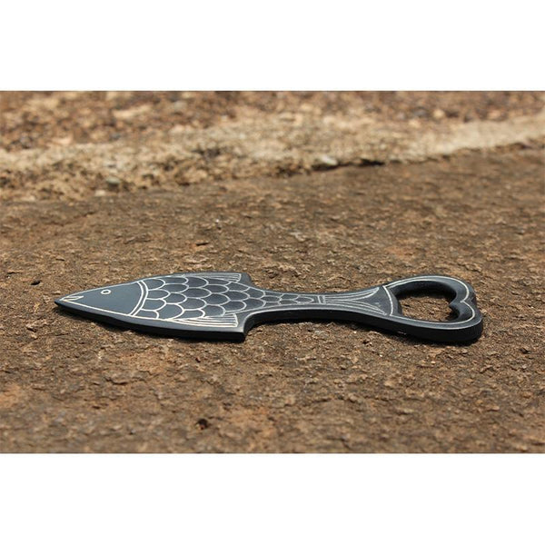 Handcrafted Bidri Bottle/Can Opener (Fish Shaped)