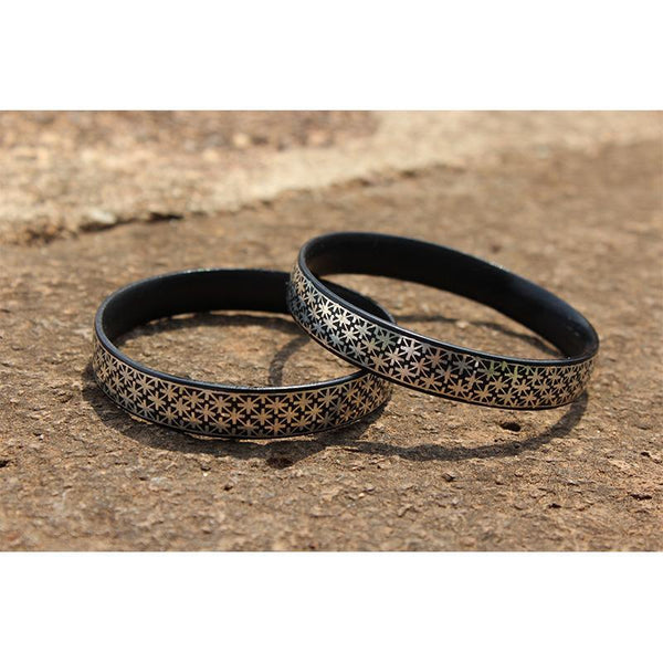 Bidri Fulzadi Designed Bangle (Thick)