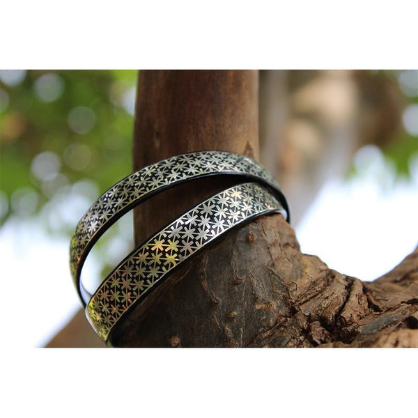 Bidri Fulzadi Designed Bangle (Thick)