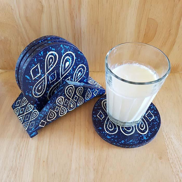 Coaster Set in Banarasi Woodwork (Set of 4)
