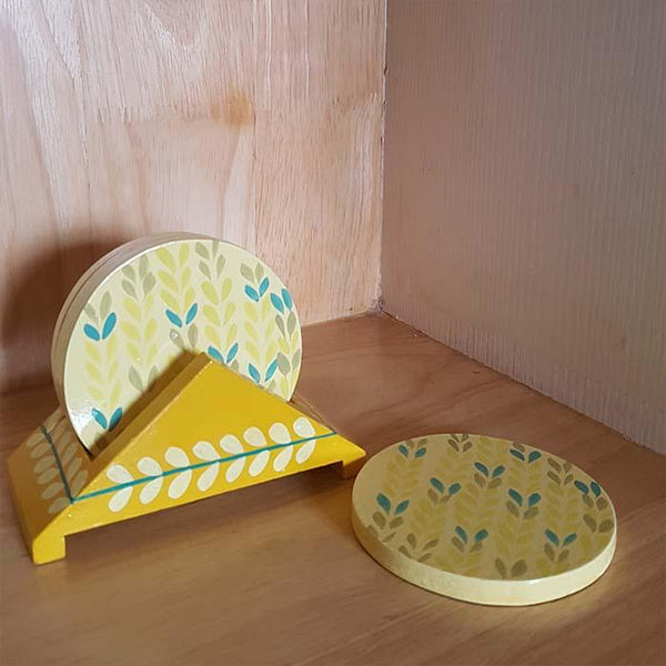 Coaster Set in Banarasi Woodwork (Set of 4)