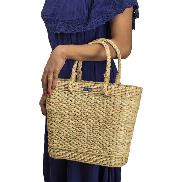Handcrafted and Eco-friendly Kauna Reed Small Market Bag