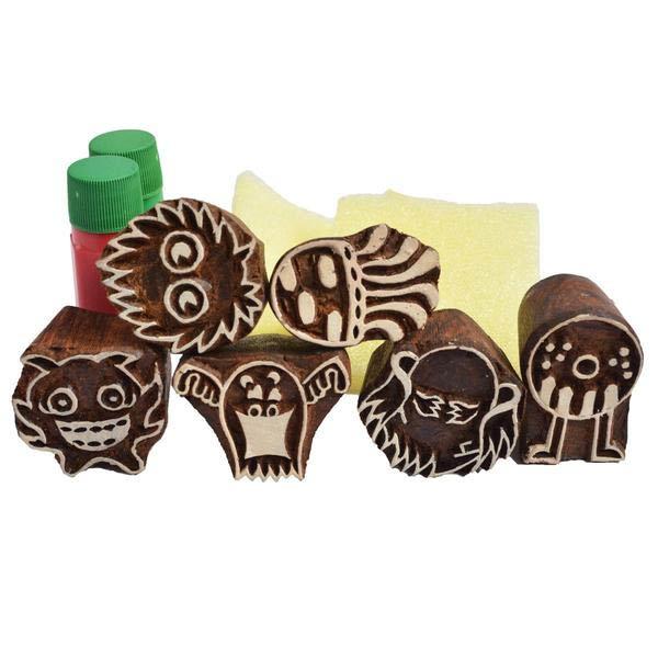 Monster Fun Wooden Stamps Set (Set of 6 stamps)