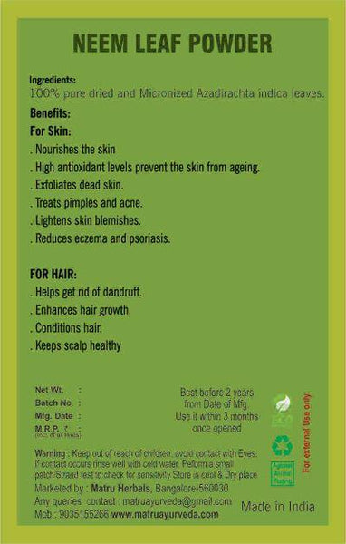 Premium Neem Leaves Powder, 100g