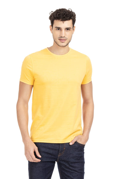 100% Organic Cotton Round Neck T-shirt (Ludic Yellow)