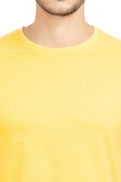100% Organic Cotton Round Neck T-shirt (Ludic Yellow)