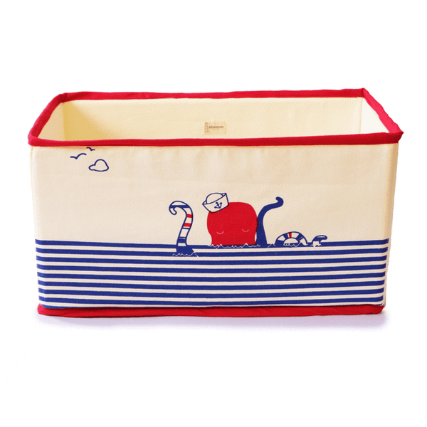 Foldable and Stackable Canvas Toy Storage Bin (Octopus Pod)