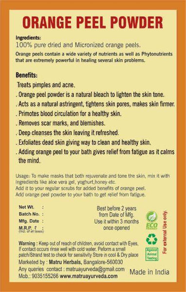 Premium Orange Peel Powder, 100g