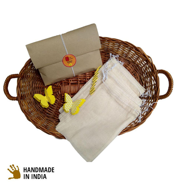 Reusable Kora Bags for Vegetables (Mixed Sizes) - Set of 10