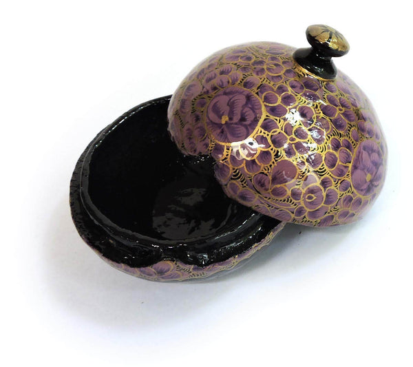 Decorative Round Ball Kashmiri Box created by artisans with disability