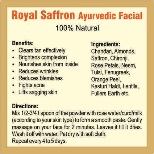 Royal Saffron Ayurvedic Facial, 30g