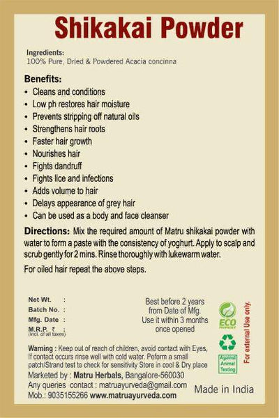 Premium Shikakai Powder Natural Hair Cleanser, 250g