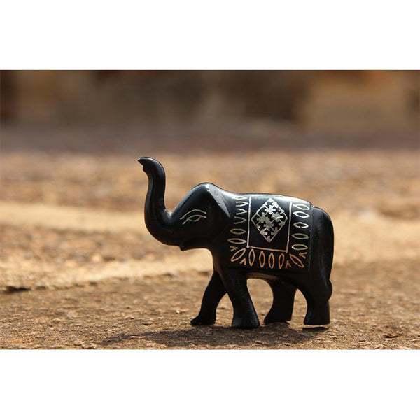 Bidri Fulzadi Designed Elephant Curio (Small)