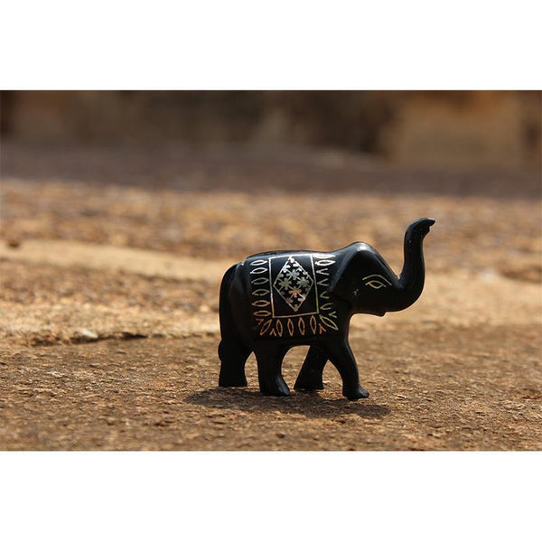 Bidri Fulzadi Designed Elephant Curio (Small)