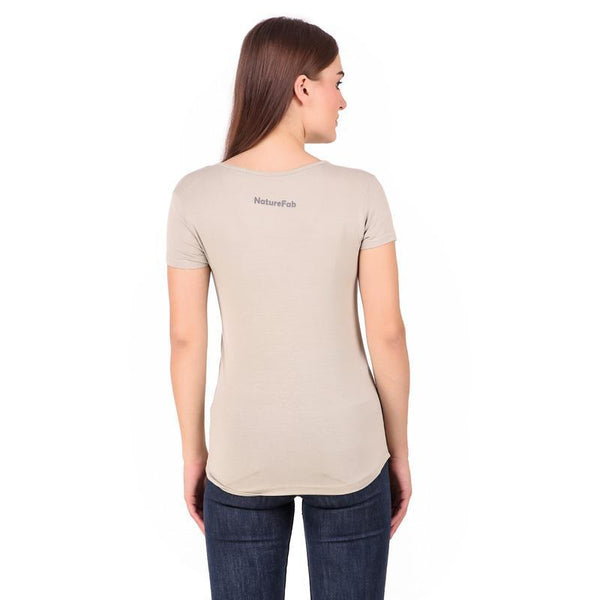 Women's Round Neck Bamboo T-shirt - Grey