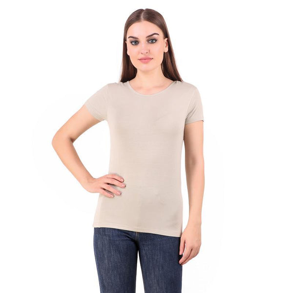 Women's Round Neck Bamboo T-shirt - Grey