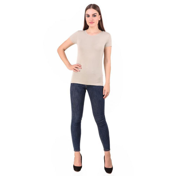 Women's Round Neck Bamboo T-shirt - Grey