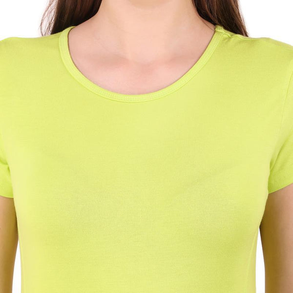 Women's Round Neck Bamboo T-shirt - Lime