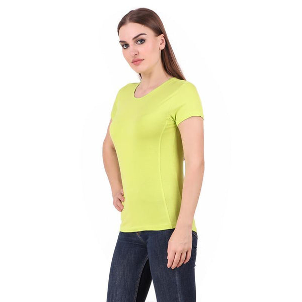 Women's Round Neck Bamboo T-shirt - Lime