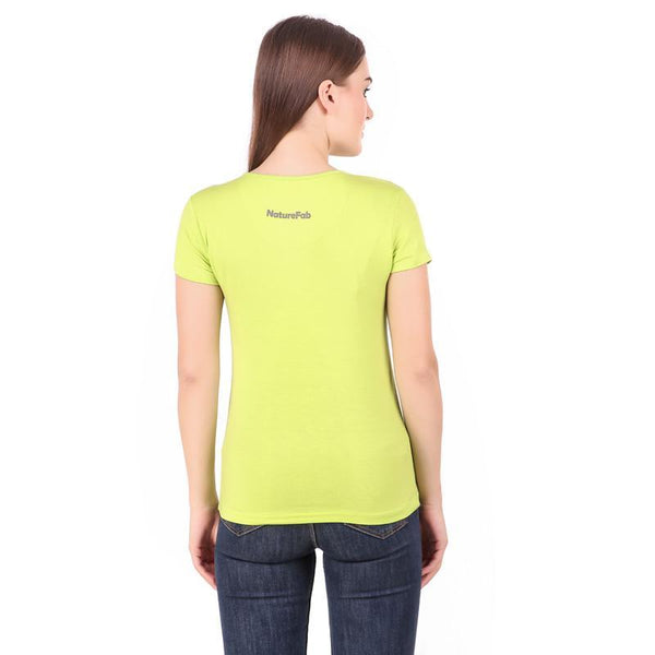 Women's Round Neck Bamboo T-shirt - Lime
