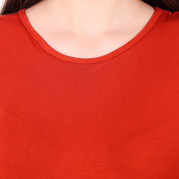 Women's Round Neck Bamboo T-shirt - Red
