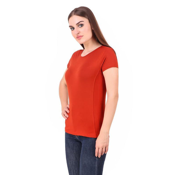 Women's Round Neck Bamboo T-shirt - Red