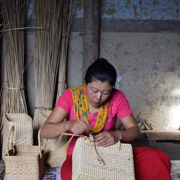 Handcrafted and Eco-friendly Kauna Reed Small Market Bag